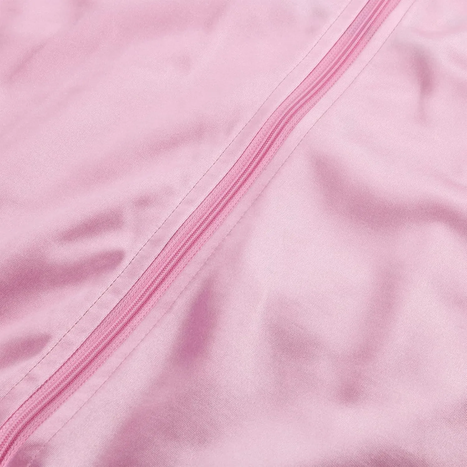 1950s Pink Satin Jacket with Neck Scarf Women Lady Girls Halloween Cosplay Costume Fancy Dress Up Coat