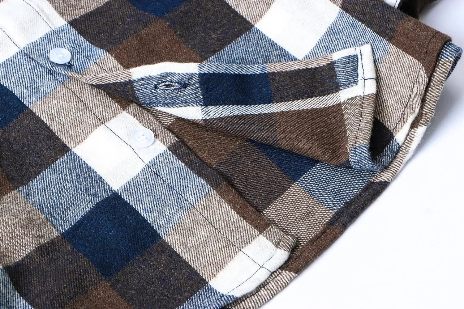Betusline Boy and Men Button Down Plaid Shirt