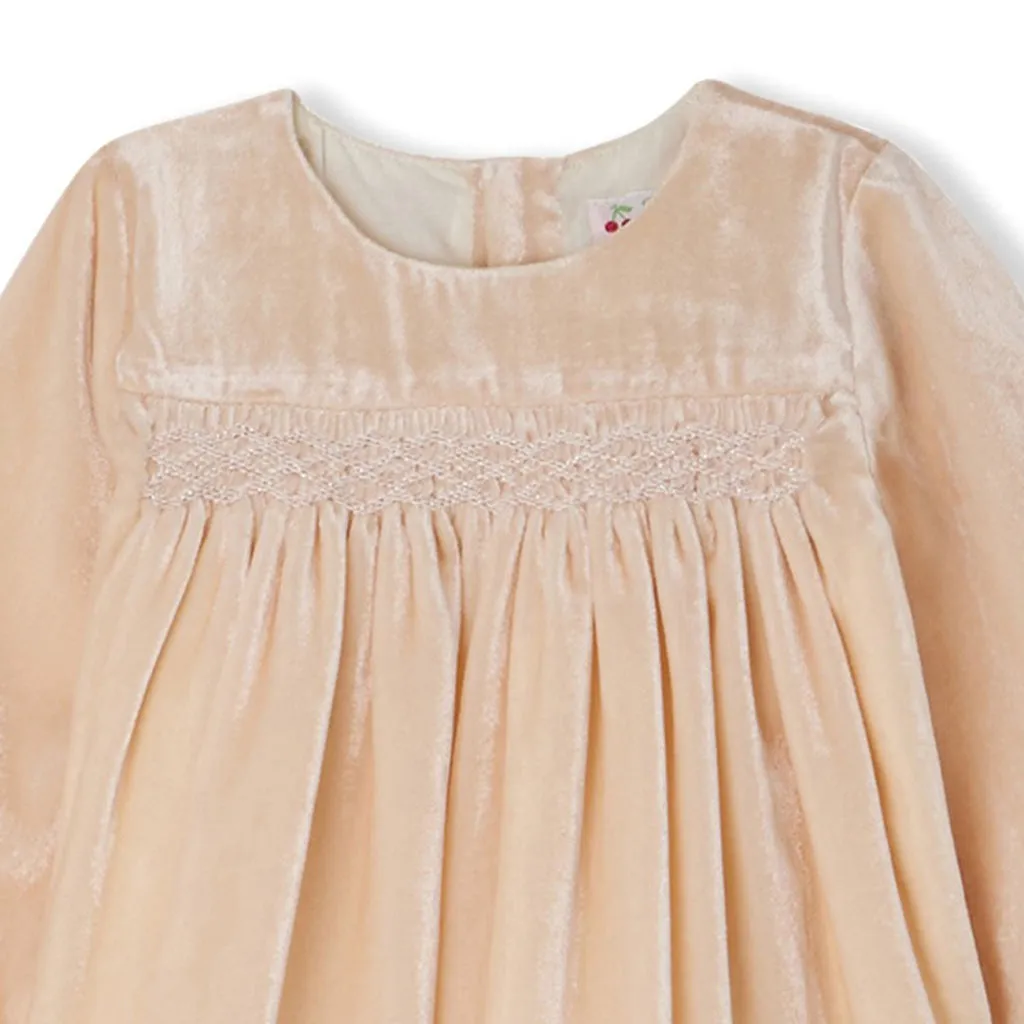 Bonpoint Félicie Smocked Dress in Silk Velvet