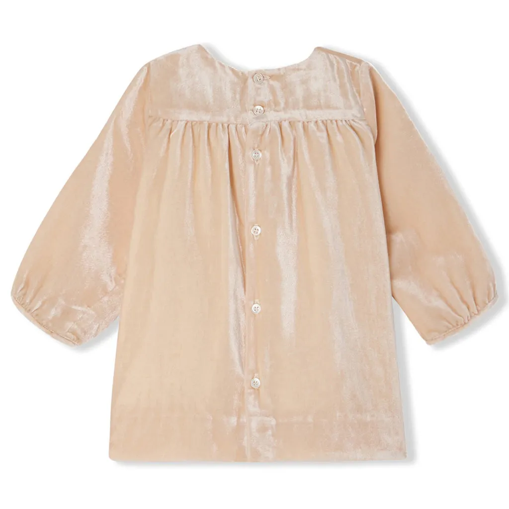 Bonpoint Félicie Smocked Dress in Silk Velvet
