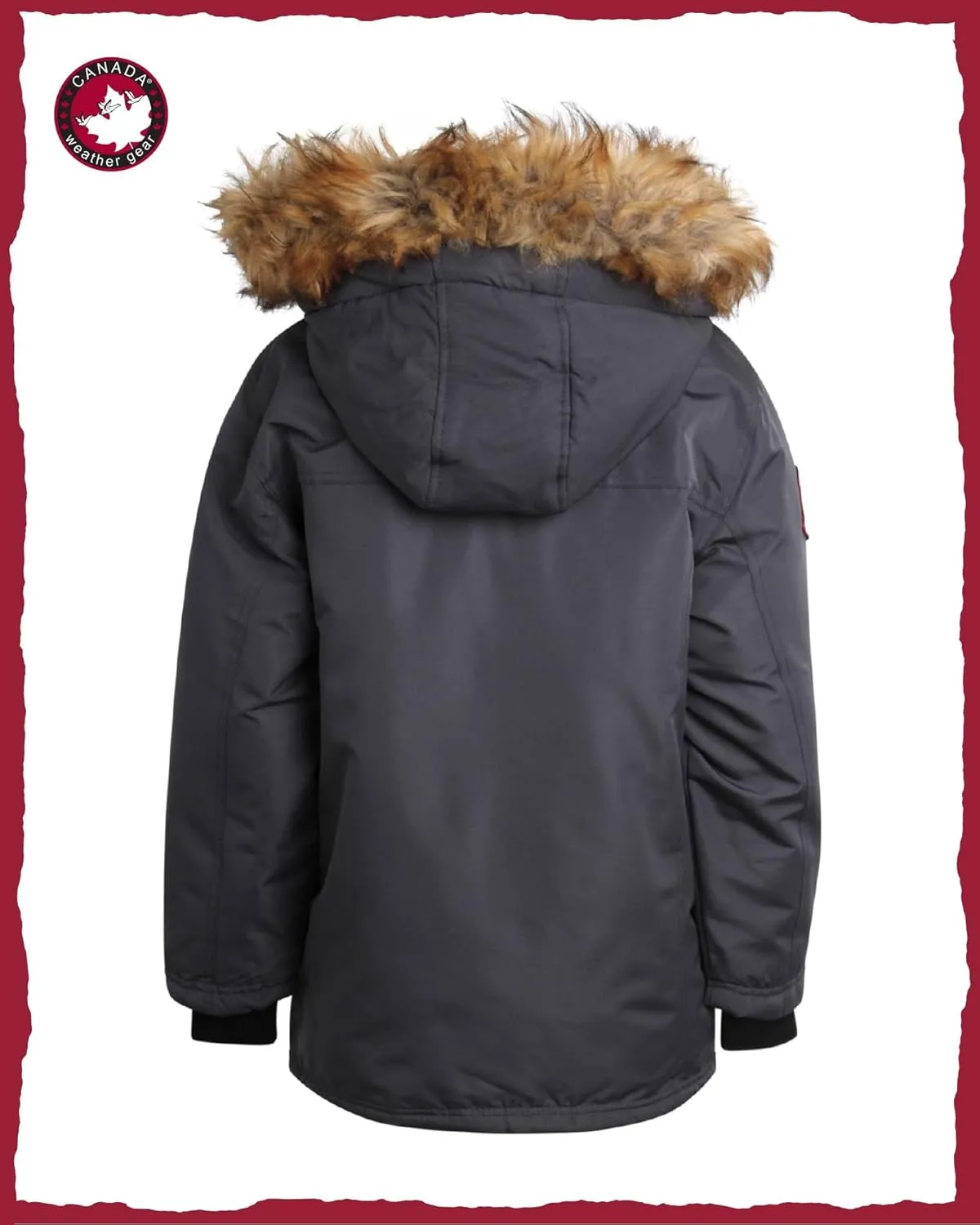 CANADA WEATHER GEAR Boys' Winter Jacket - Heavyweight Water and Wind Resistant Hooded Parka Ski Jacket for Boys (Sizes: 5-20)