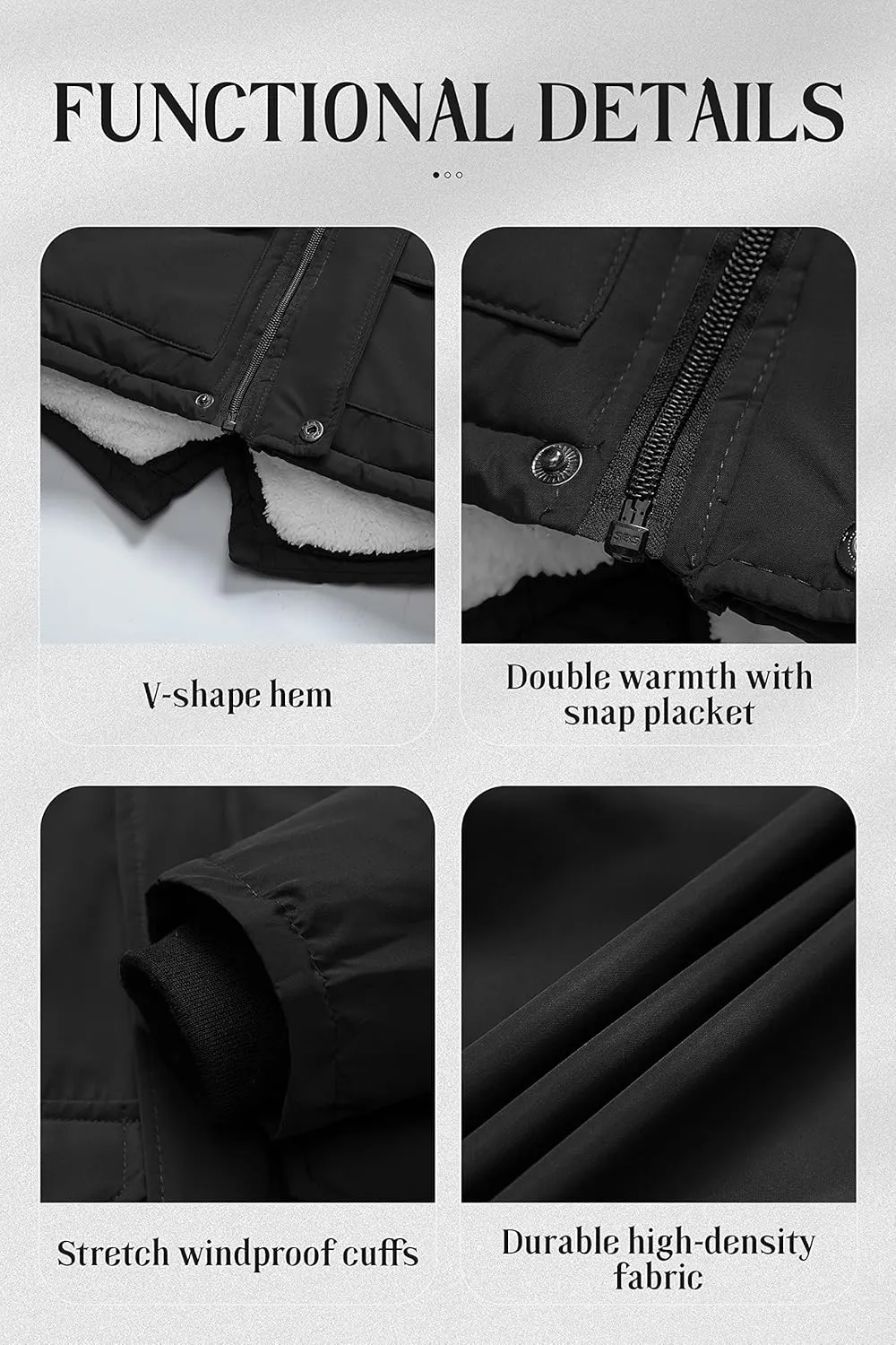 Chrisuno Boy's Waterproof Winter Sherpa Parka Coat Med-Length Outerwear Jackets With Detachable Furry Hood