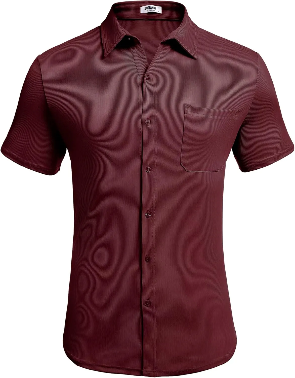 COOFANDY Men's Short Sleeve Wrinkle Free Knit Polo Shirt Causal Button Down Summer Camp Beach Shirts