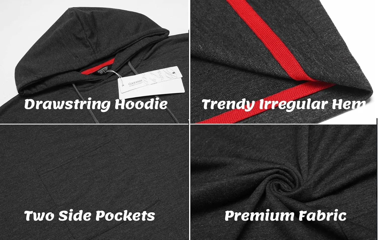 COOFANDY Unisex Casual Hooded Poncho Cape Cloak Fashion Coat Hoodie Pullover with Pocket