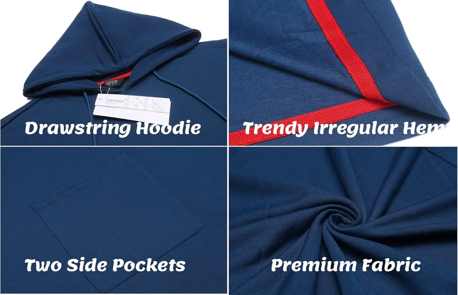 COOFANDY Unisex Casual Hooded Poncho Cape Cloak Fashion Coat Hoodie Pullover with Pocket