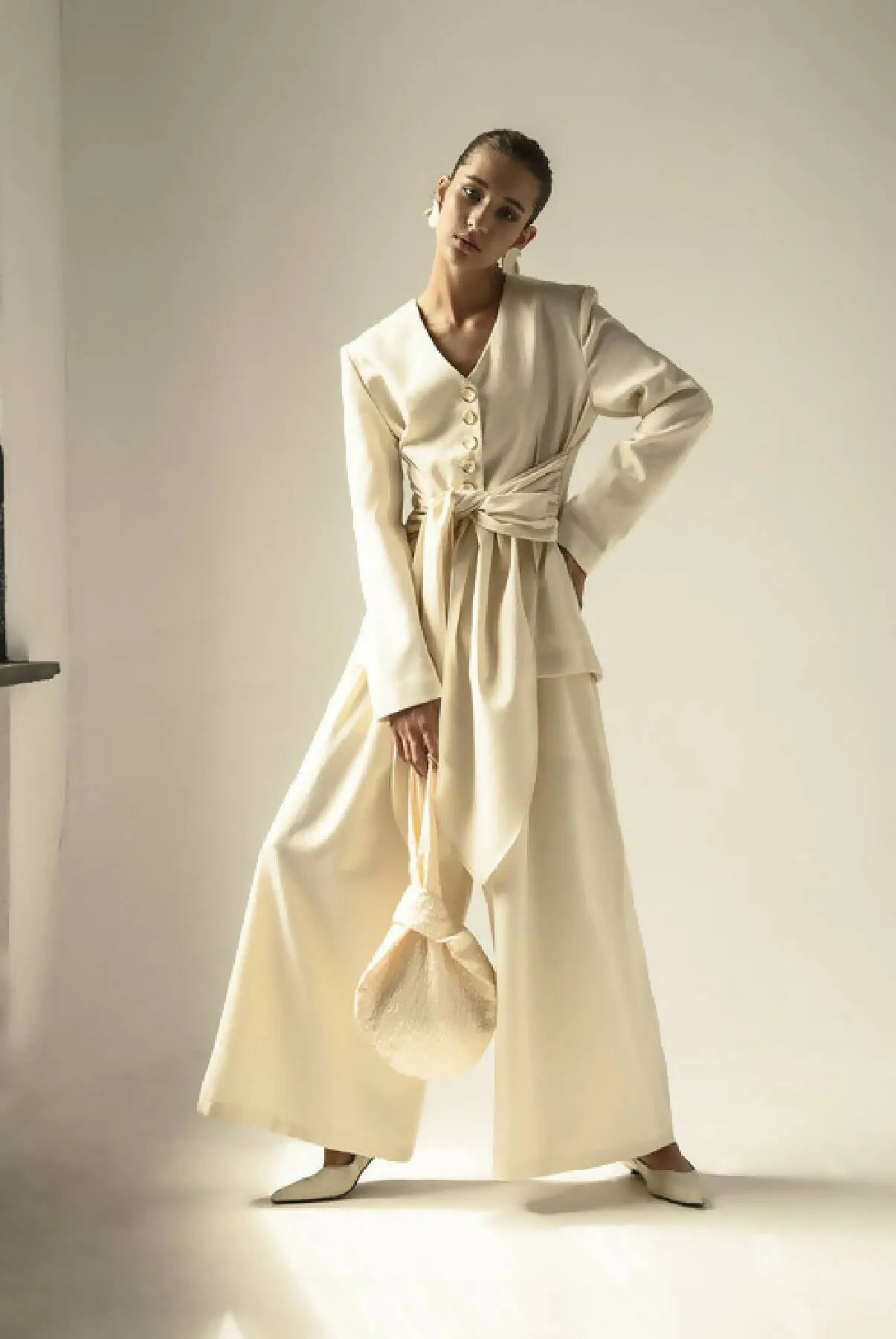 CREAM VINTAGE WOOL PANTS