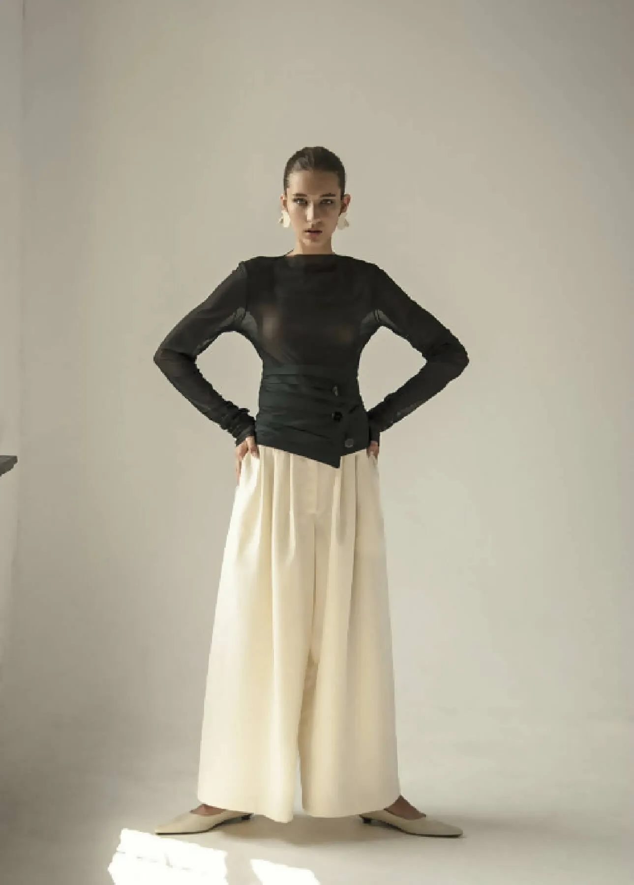 CREAM VINTAGE WOOL PANTS