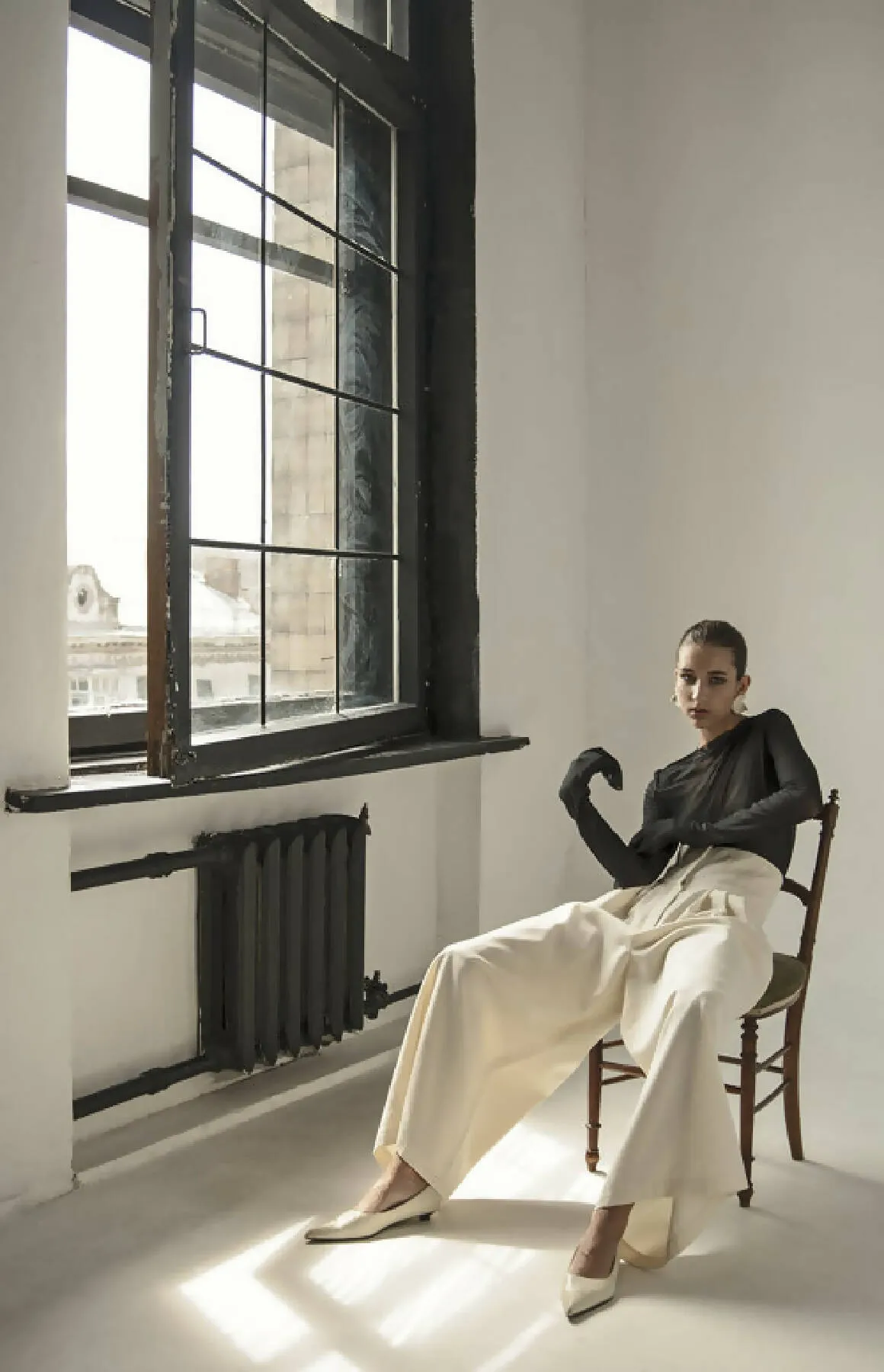 CREAM VINTAGE WOOL PANTS