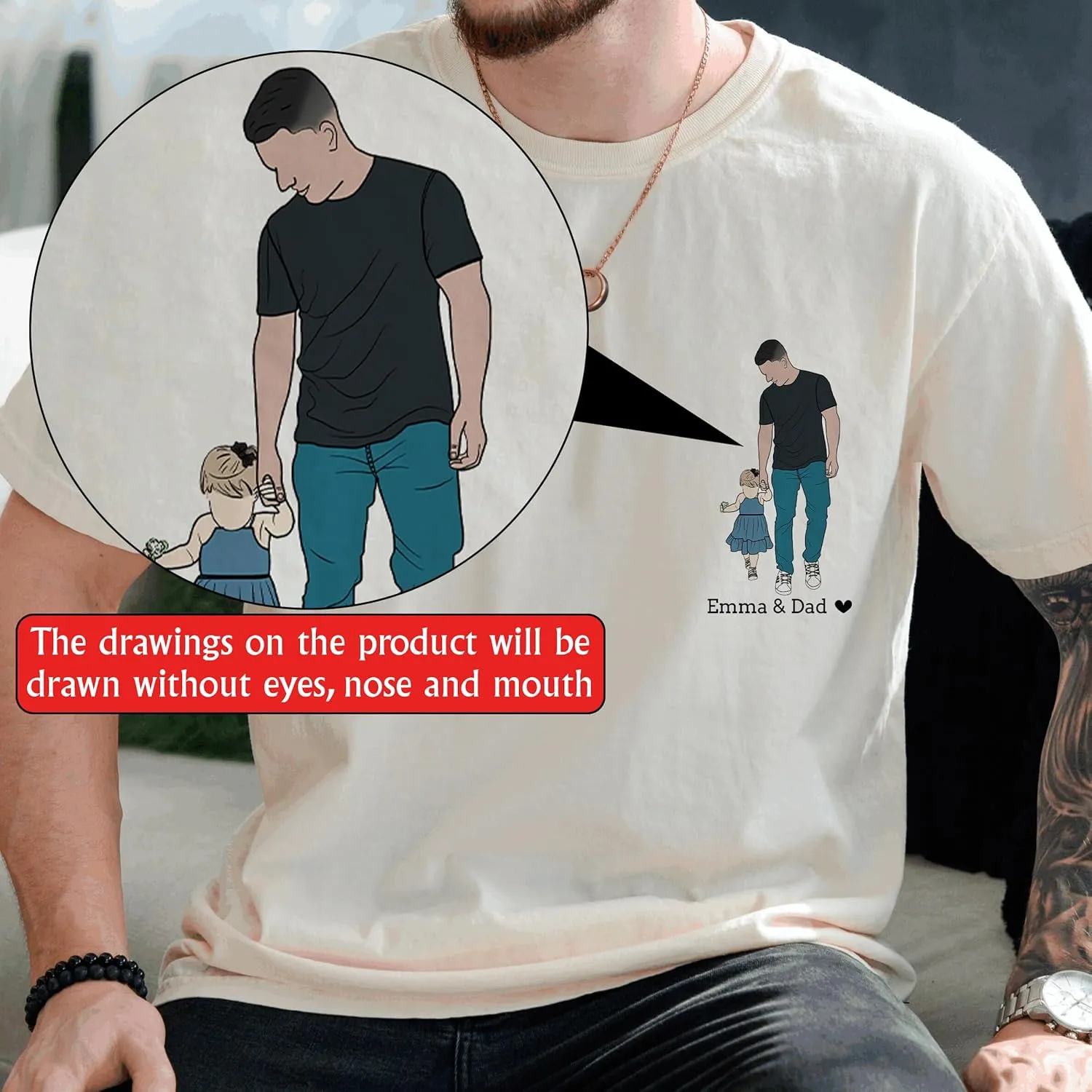 Customized Dad Shirt with Photos, Personalized Dad Shirt with Kids Names, for Dad Grandpa Papa