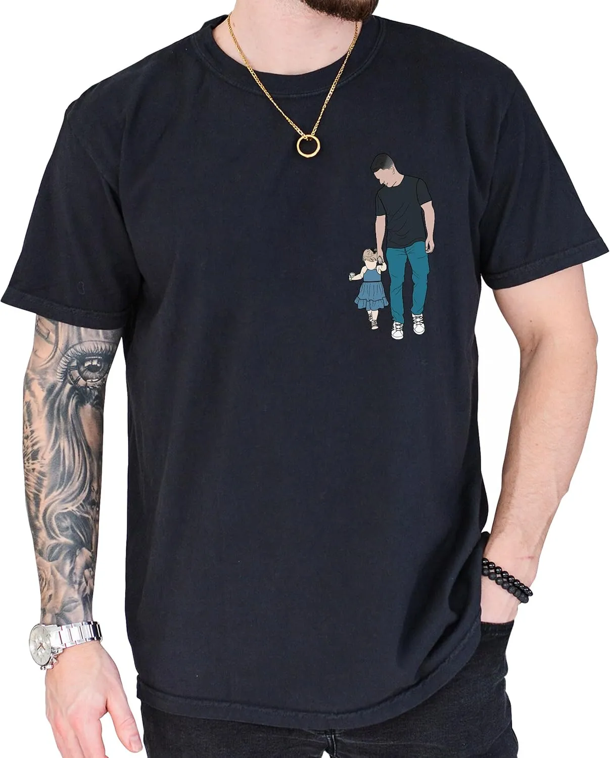 Customized Dad Shirt with Photos, Personalized Dad Shirt with Kids Names, for Dad Grandpa Papa
