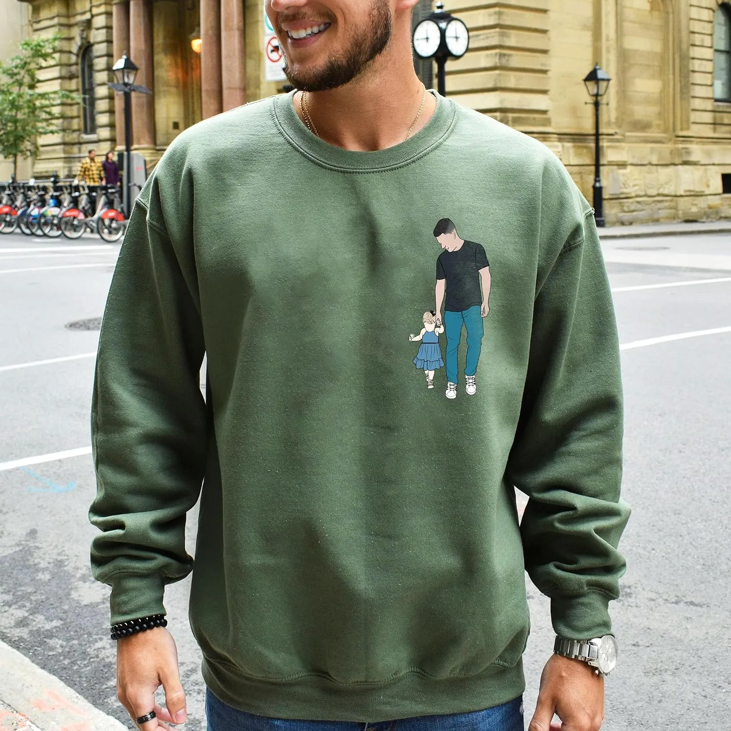Customized Dad Shirt with Photos, Personalized Dad Shirt with Kids Names, for Dad Grandpa Papa