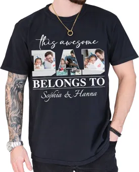 Customized Dad Shirt with Photos, Personalized Dad Shirt with Kids Names, for Dad Grandpa Papa