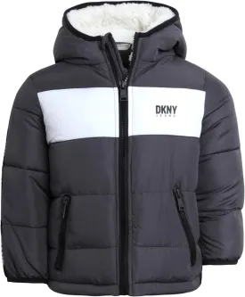 DKNY Baby Boys' Winter Jacket - Quilted Fleece Lined Puffer Parka Coat - Heavyweight Winter Coat for Infants (Sizes: 12M-24M)