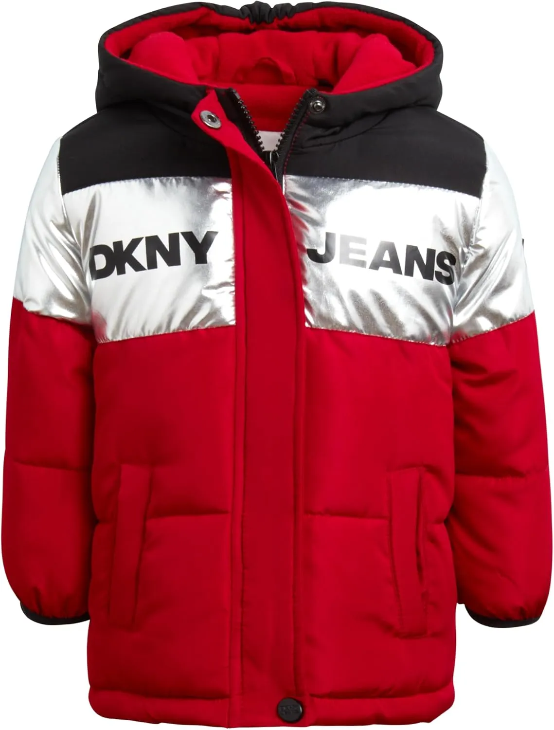 DKNY Baby Boys' Winter Jacket - Quilted Fleece Lined Puffer Parka Coat - Heavyweight Winter Coat for Infants (Sizes: 12M-24M)