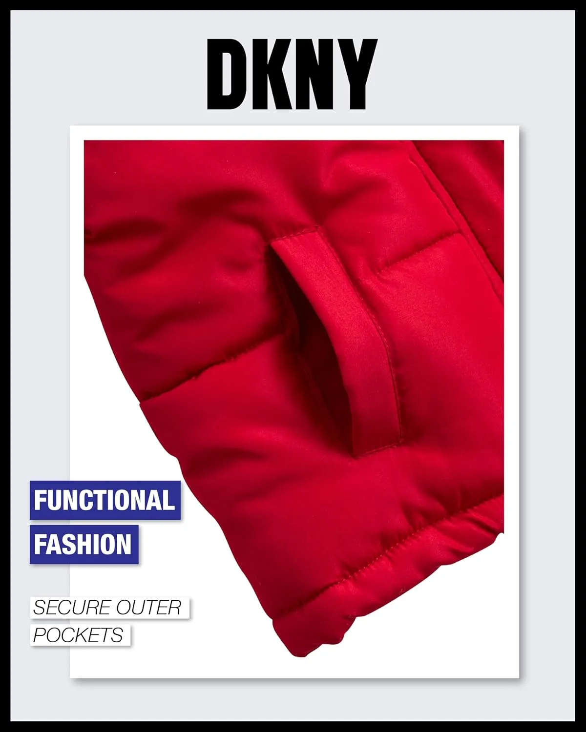DKNY Baby Boys' Winter Jacket - Quilted Fleece Lined Puffer Parka Coat - Heavyweight Winter Coat for Infants (Sizes: 12M-24M)