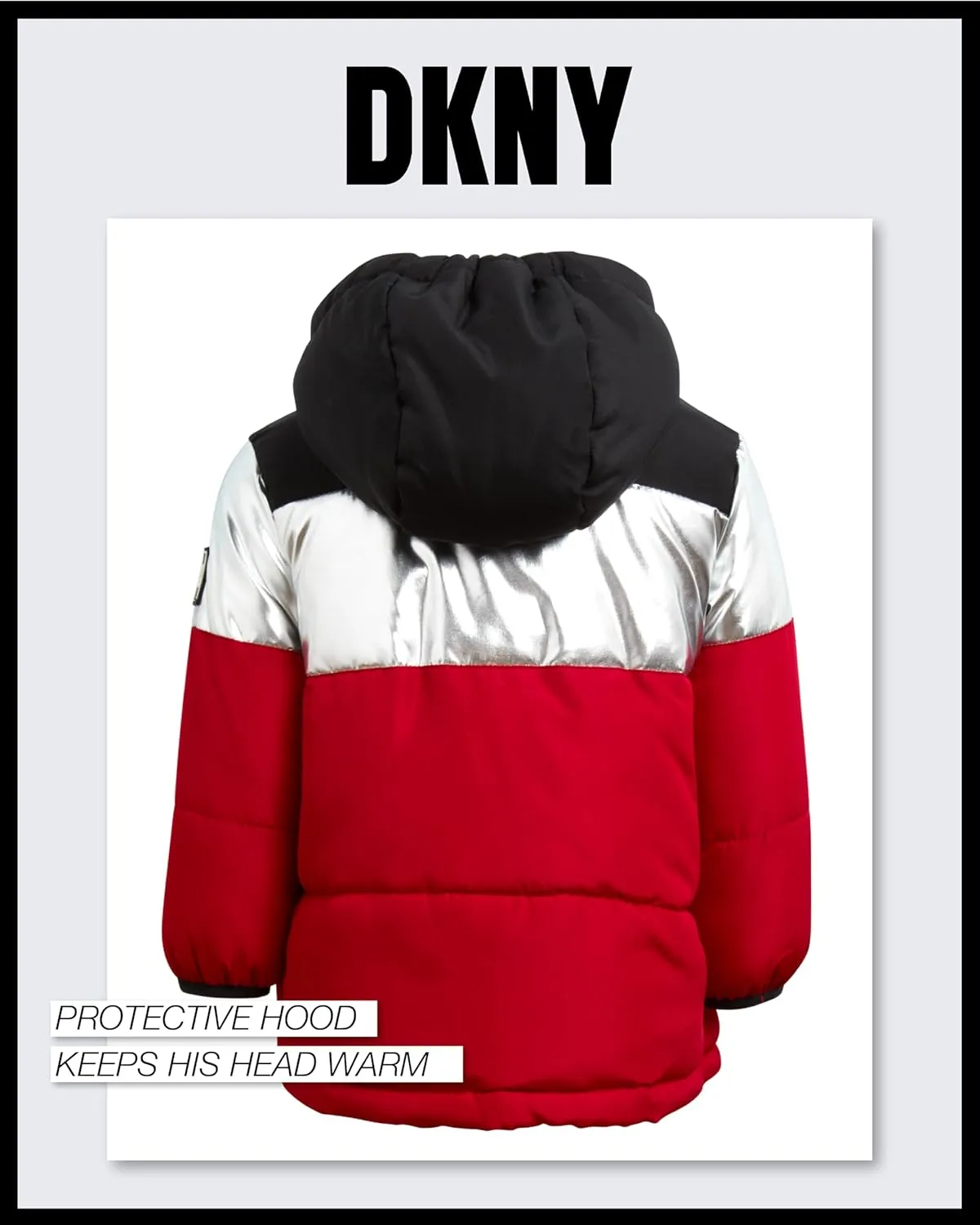 DKNY Baby Boys' Winter Jacket - Quilted Fleece Lined Puffer Parka Coat - Heavyweight Winter Coat for Infants (Sizes: 12M-24M)