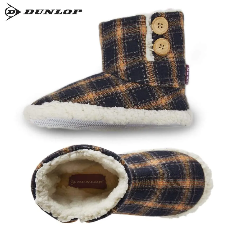 Dunlop Memory Foam Faux Sheepskin Fur Plush Bootie Slippers for Women