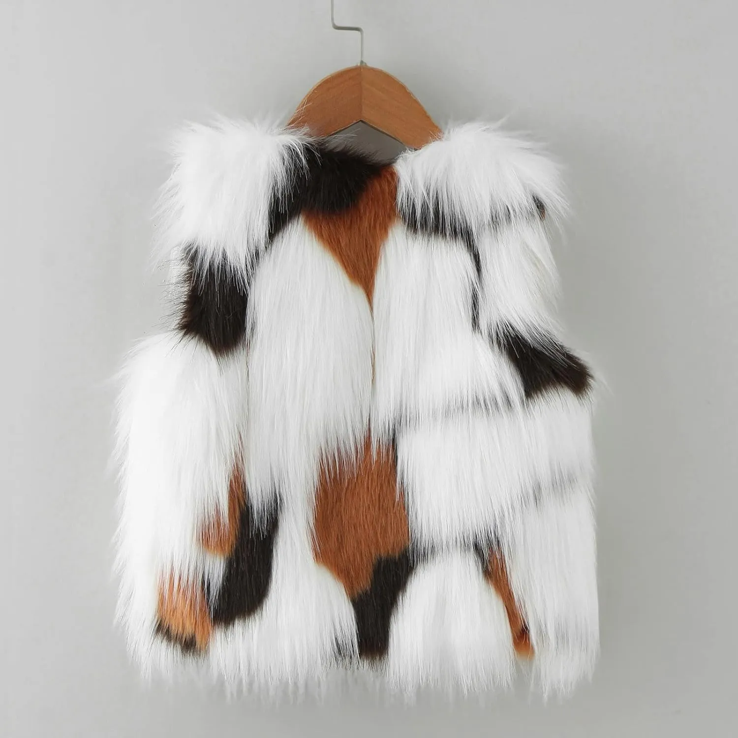 Girls Faux Fur Vest Coat Fleece Jacket Toddler Baby Girls Winter Thick Warm Waistcoat Gilet Outerwear Furry Vest