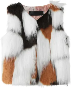 Girls Faux Fur Vest Coat Fleece Jacket Toddler Baby Girls Winter Thick Warm Waistcoat Gilet Outerwear Furry Vest