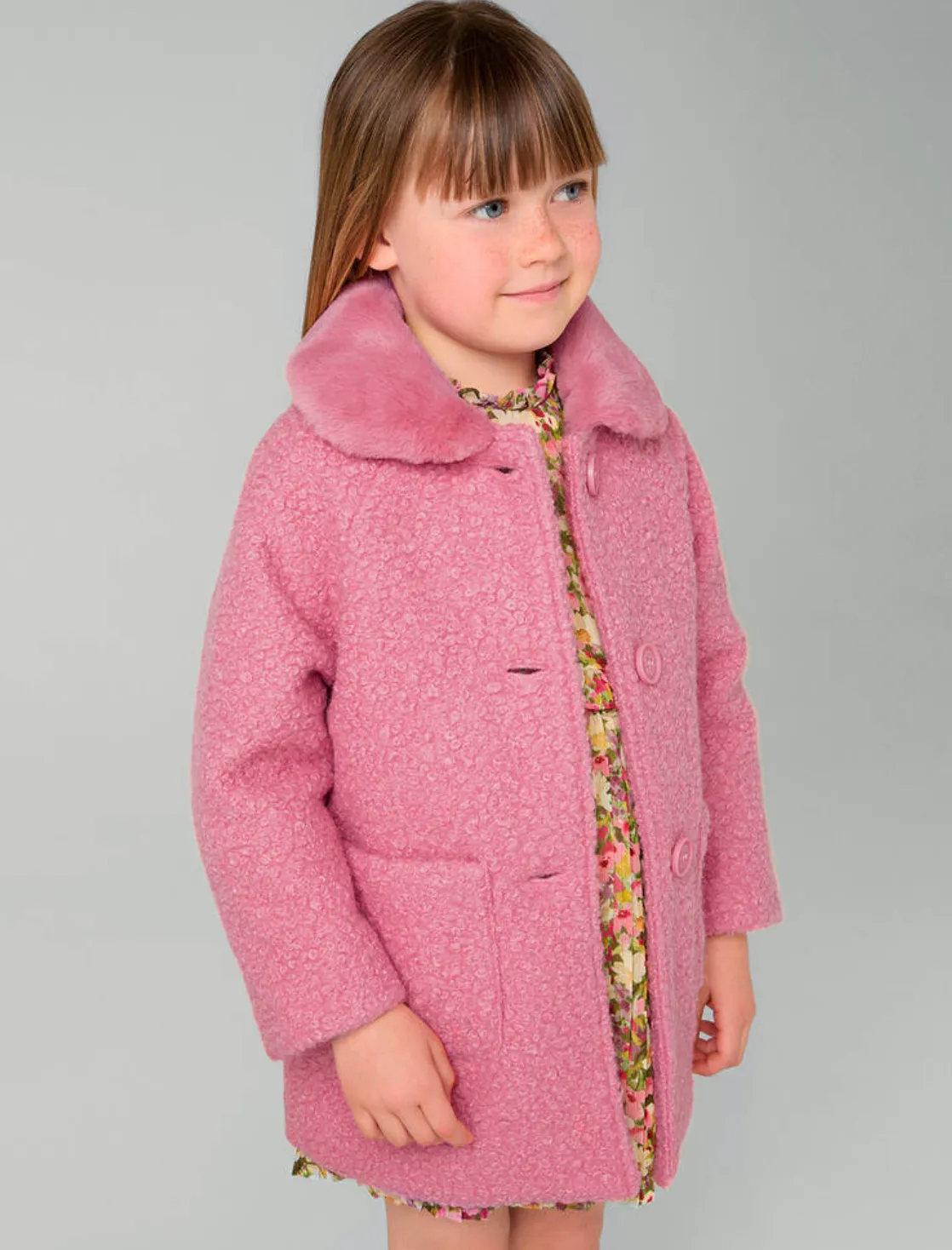 Hot Pink Shearling Coat