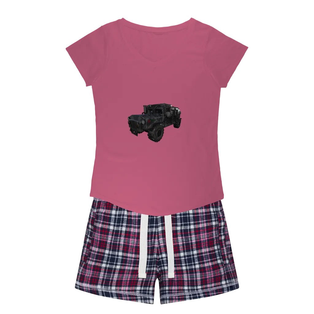 Hummer Vehicle Women's Sleepy Tee and Flannel Short