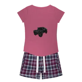 Hummer Vehicle Women's Sleepy Tee and Flannel Short