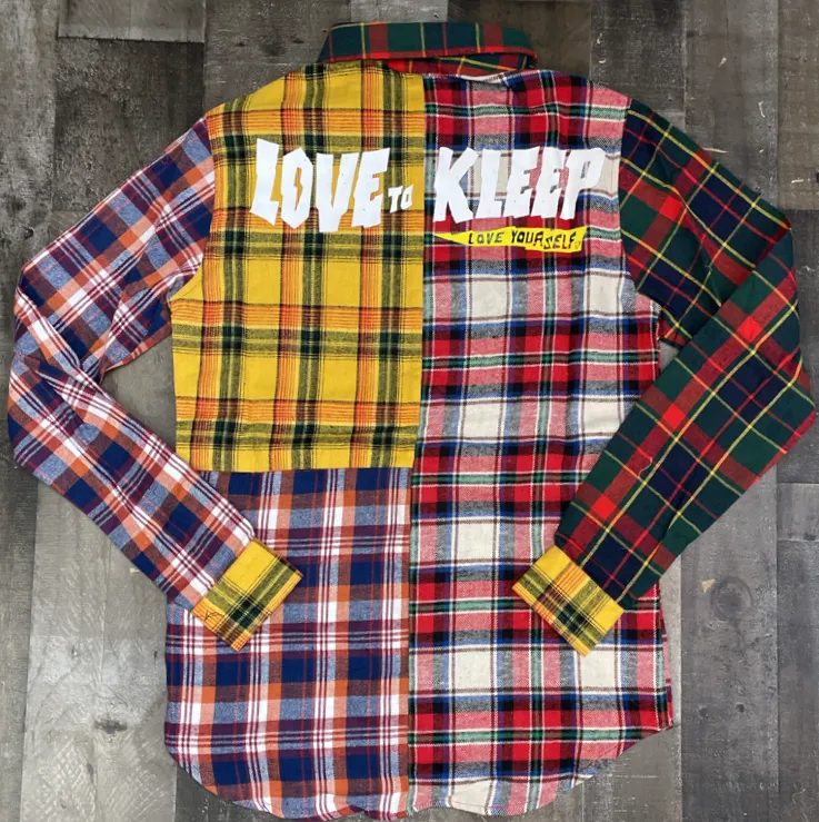 Kleep- flannel shirt w/heavy patch works (yellow)