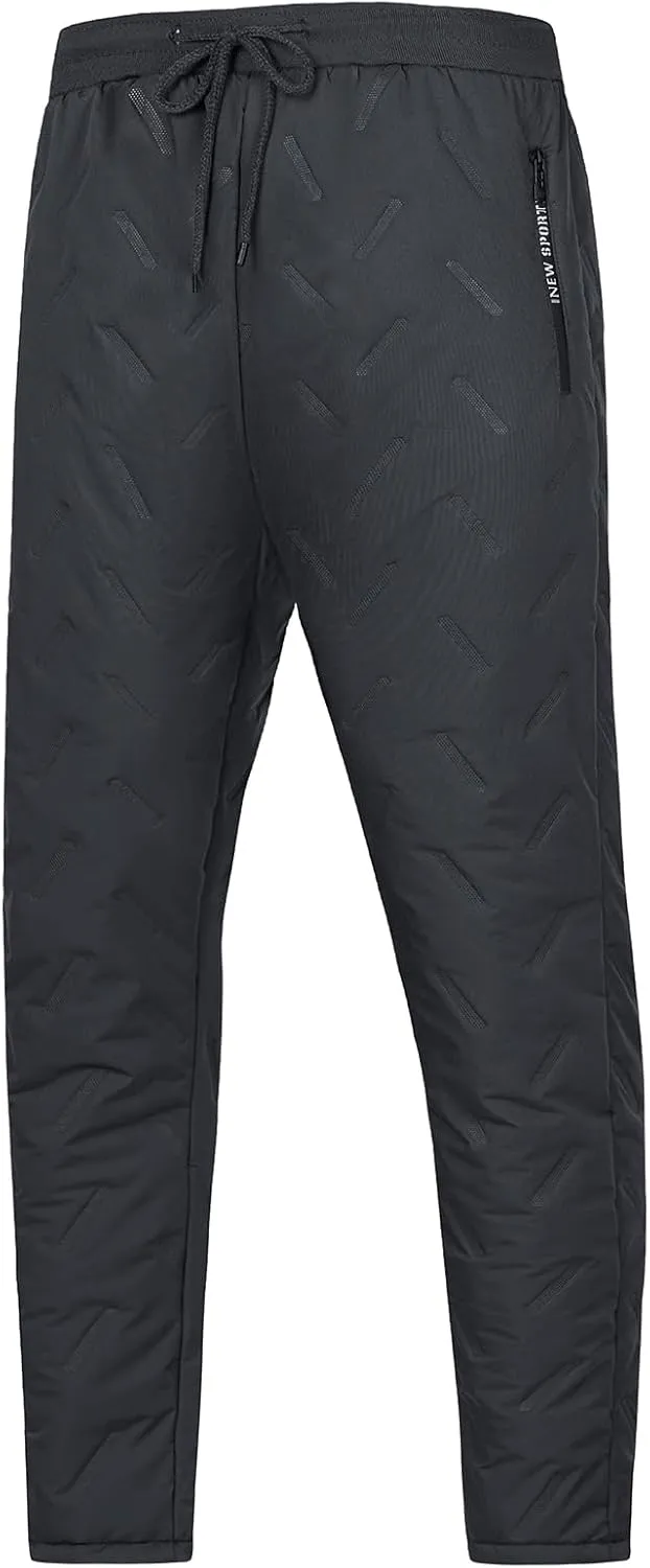MANLUODANNI Men's Winter Fleece Sweatpants Sherpa Lined Pants Active Drawstring Jogger Trousers