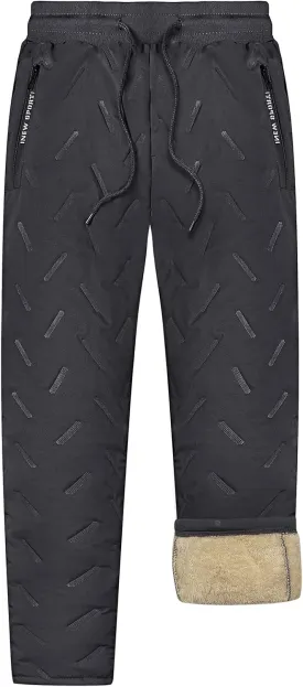 MANLUODANNI Men's Winter Fleece Sweatpants Sherpa Lined Pants Active Drawstring Jogger Trousers