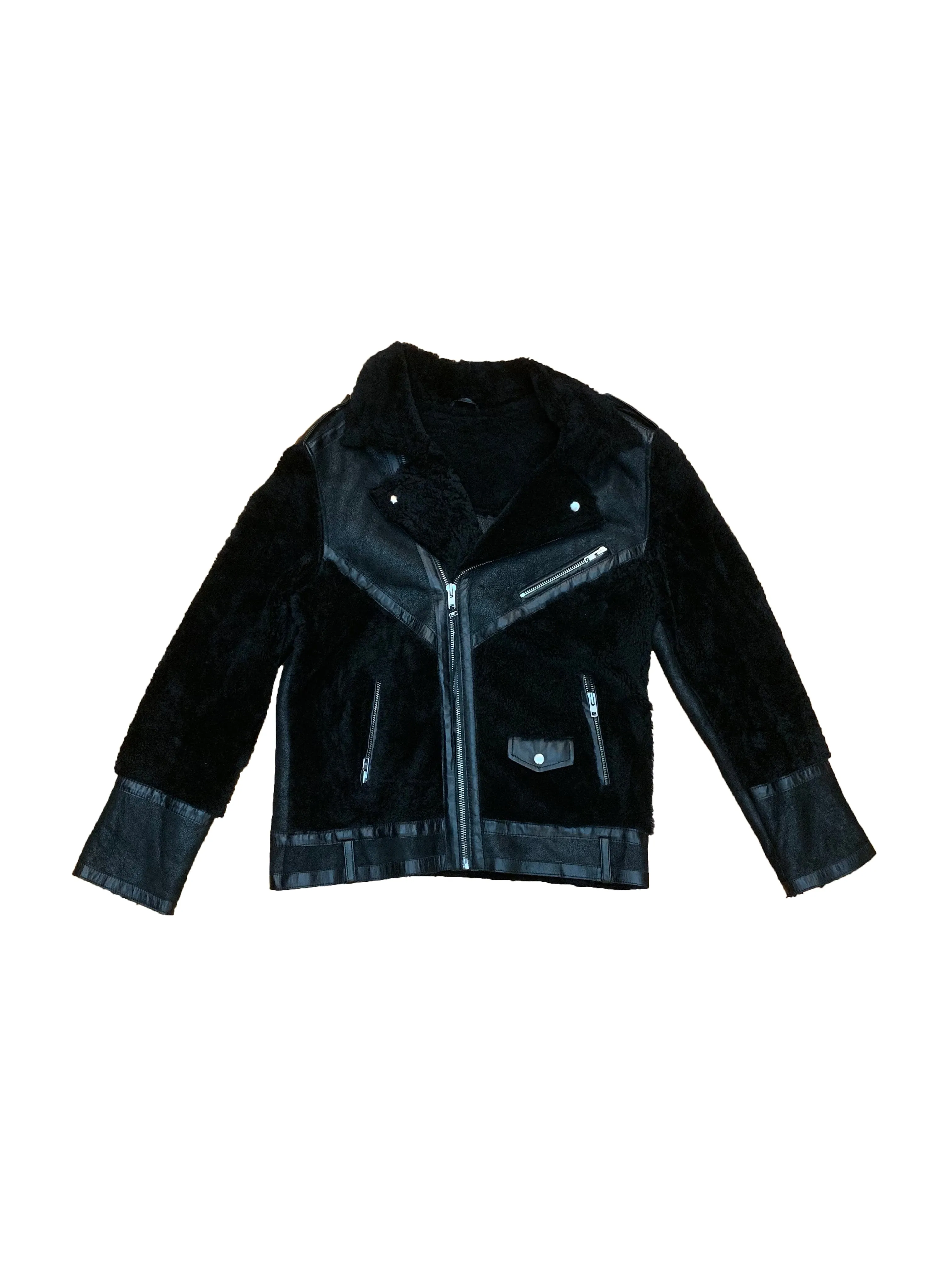 Mixed Shearling Biker