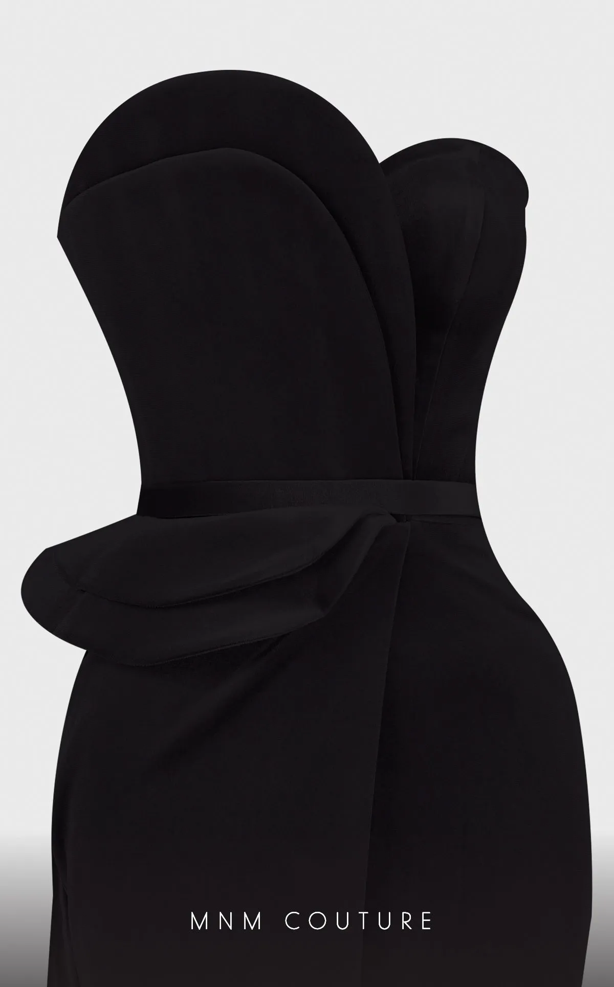 MNM Couture N0515 : Radiant Drama in a Strapless Velvet Evening Gown.