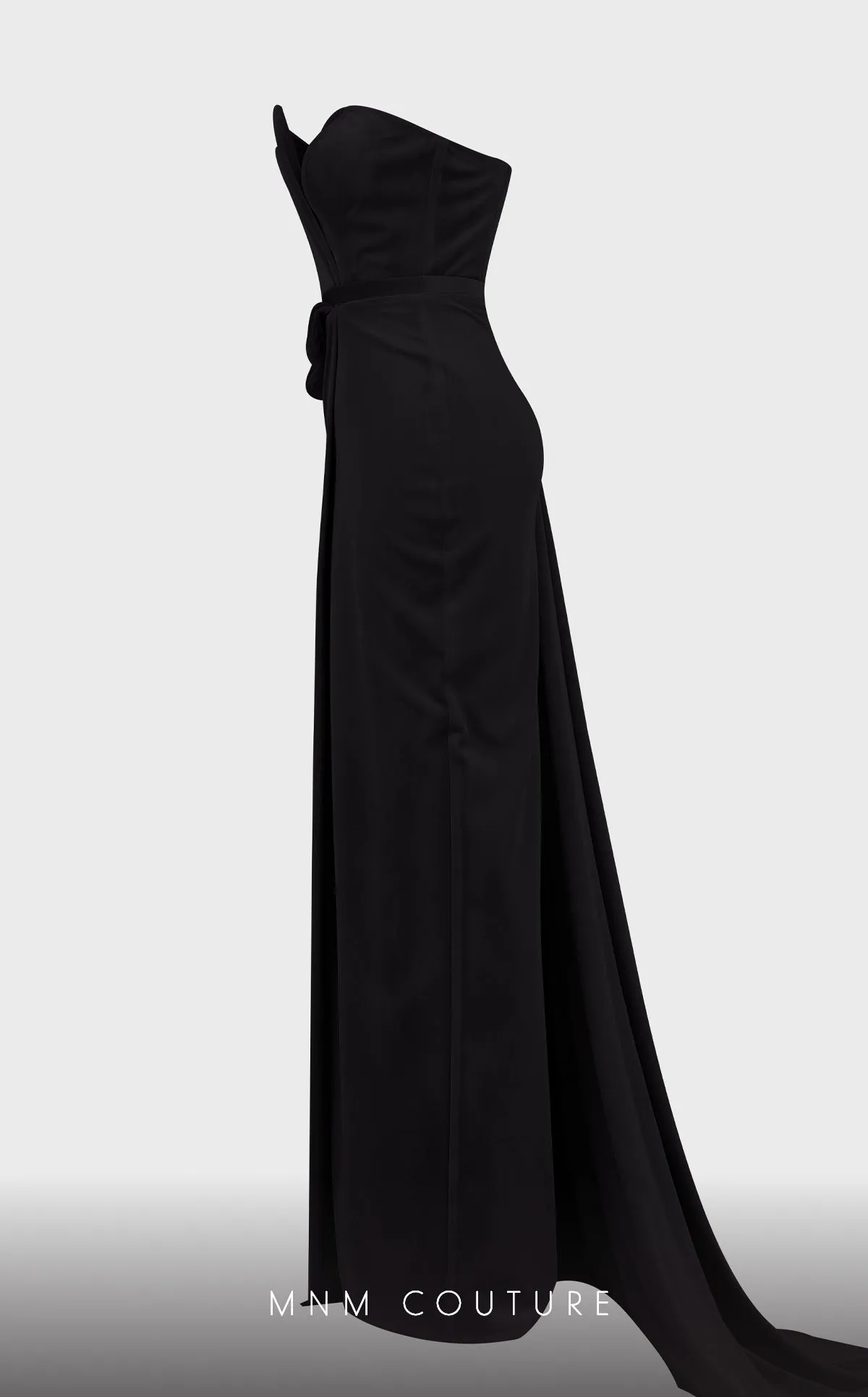 MNM Couture N0515 : Radiant Drama in a Strapless Velvet Evening Gown.