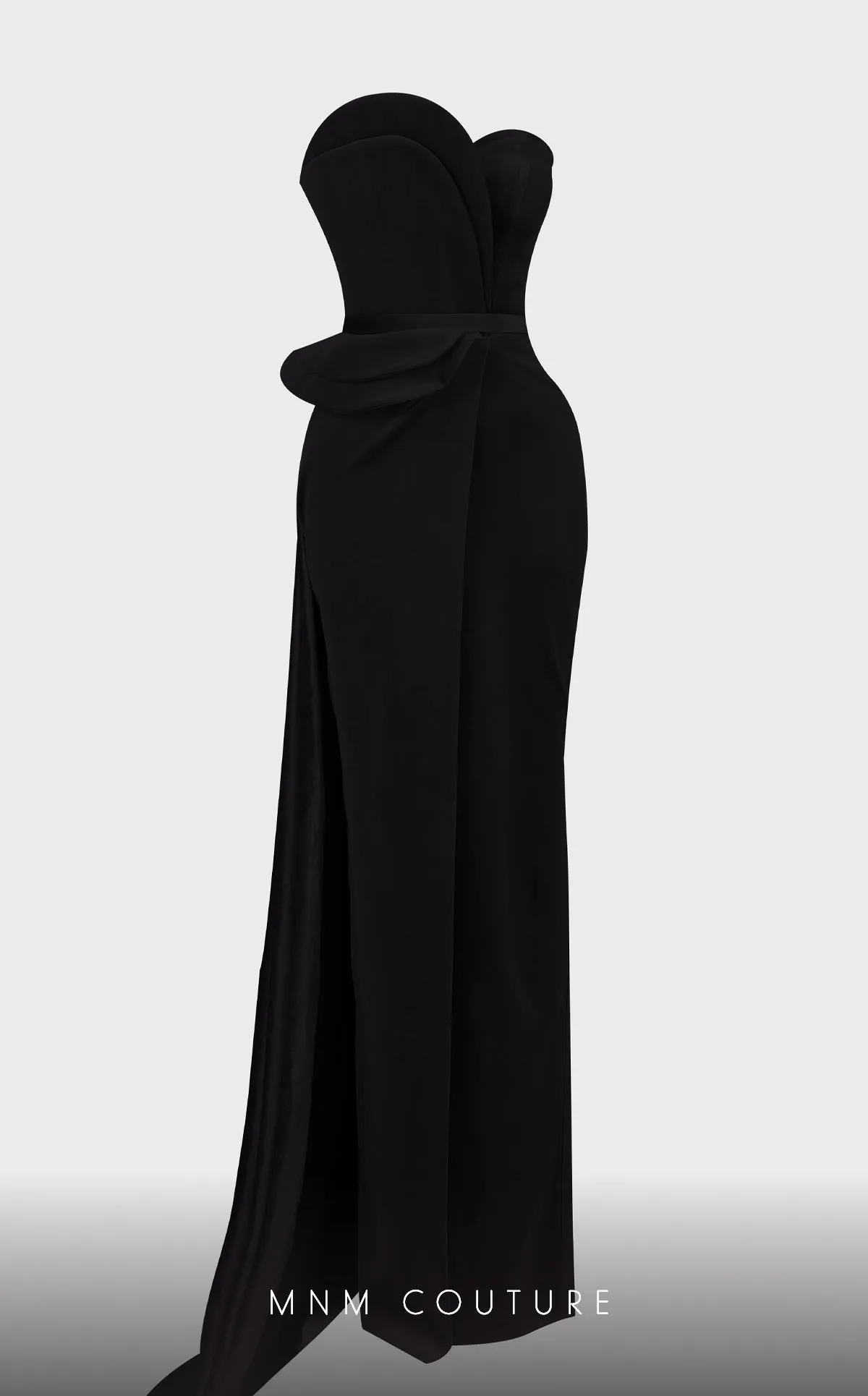MNM Couture N0515 : Radiant Drama in a Strapless Velvet Evening Gown.