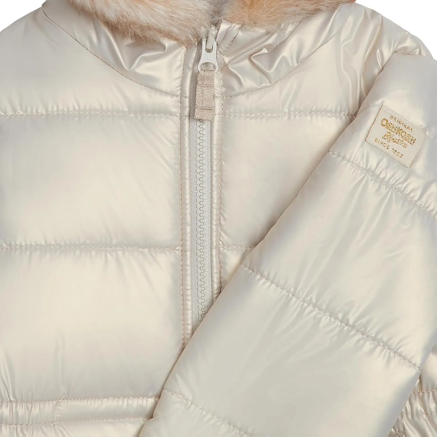 OSHKOSH B'GOSH Baby Girls' Warm Winter Parka Coat with Faux Fur Sherpa-Lined Hood