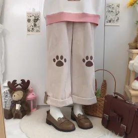 Puppy Paw Print Corduroy Pants