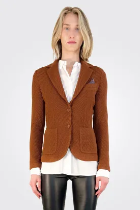 Slim Honey Comb Blazer - Carrot