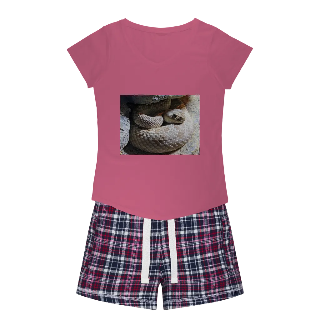 Snake Women's Sleepy Tee and Flannel Short