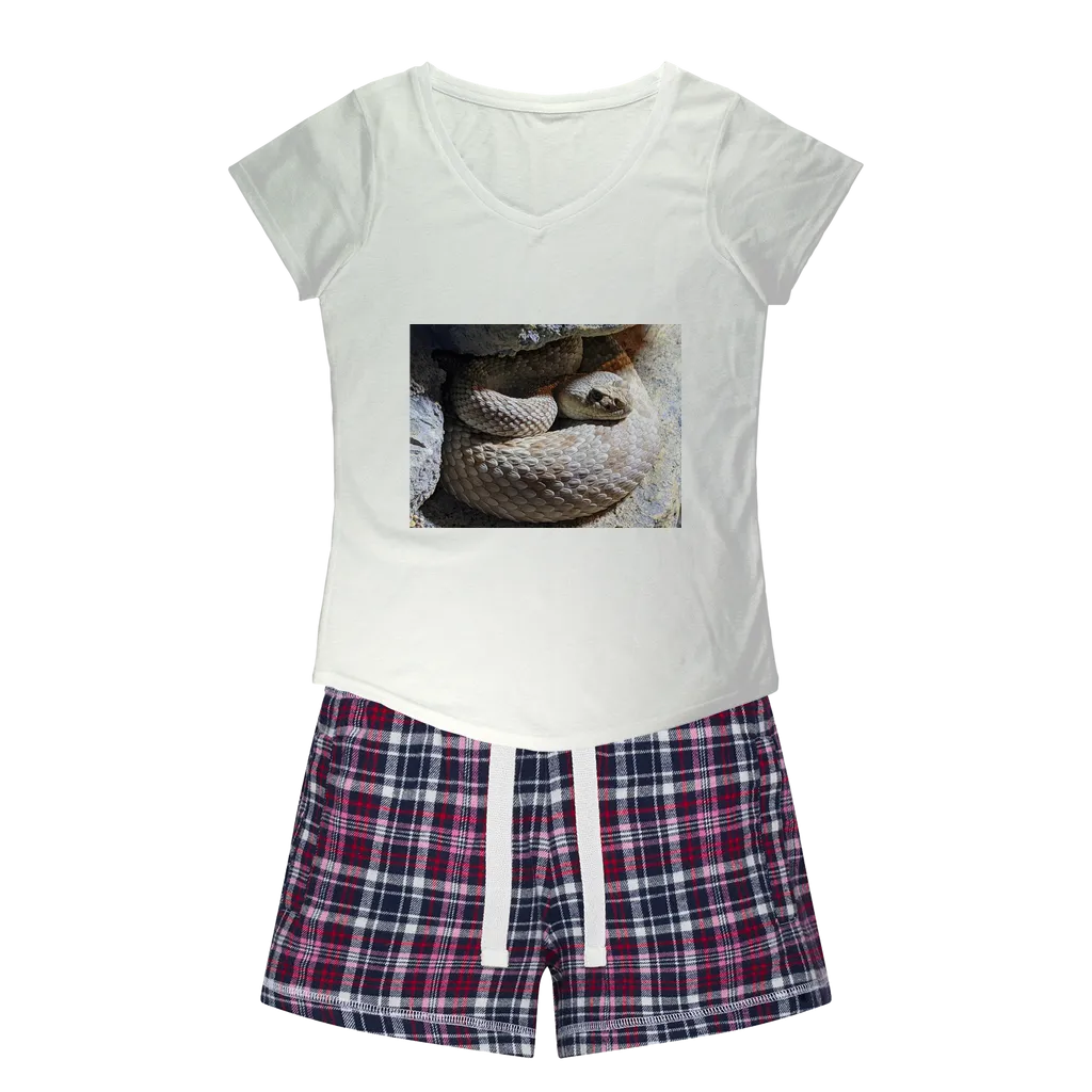 Snake Women's Sleepy Tee and Flannel Short