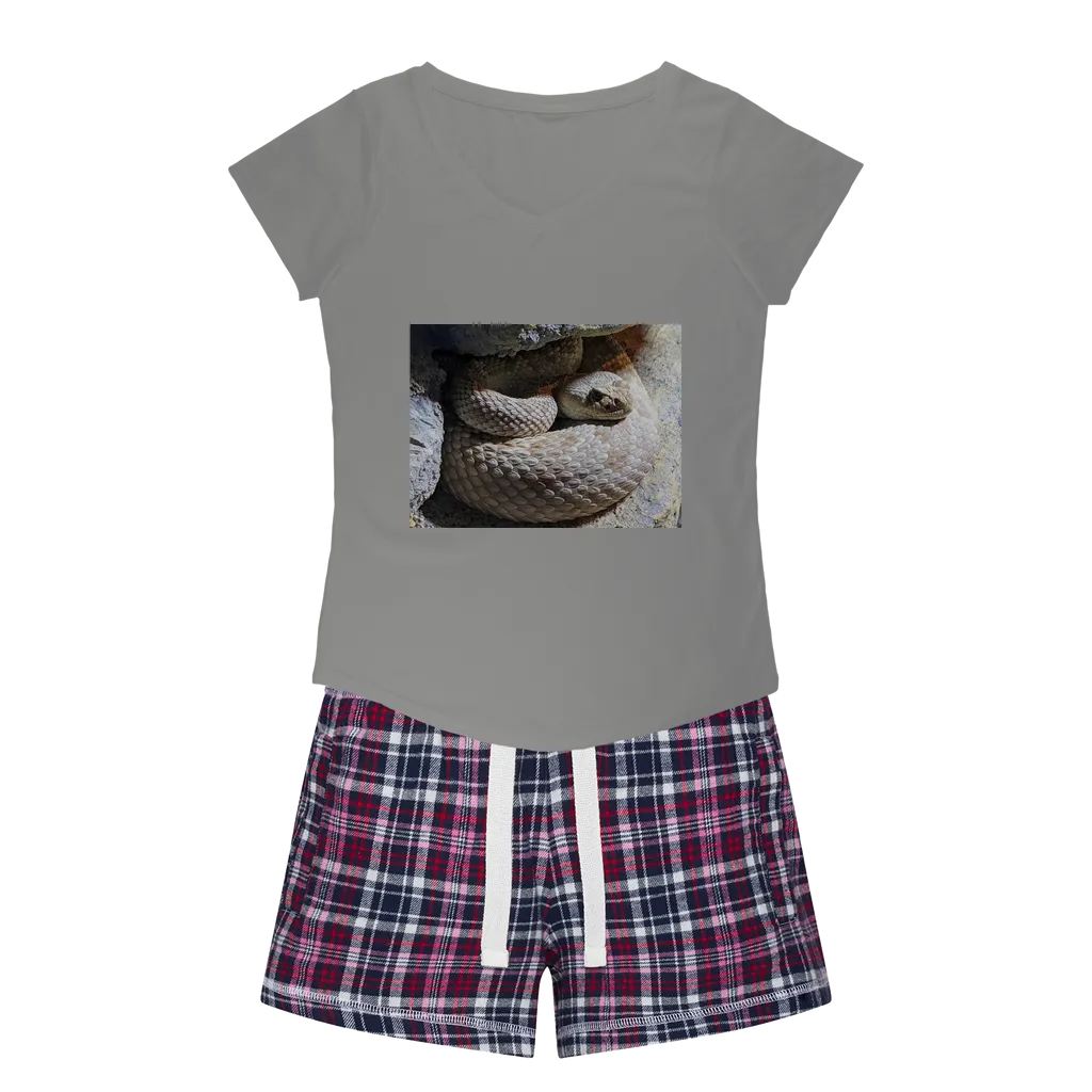 Snake Women's Sleepy Tee and Flannel Short