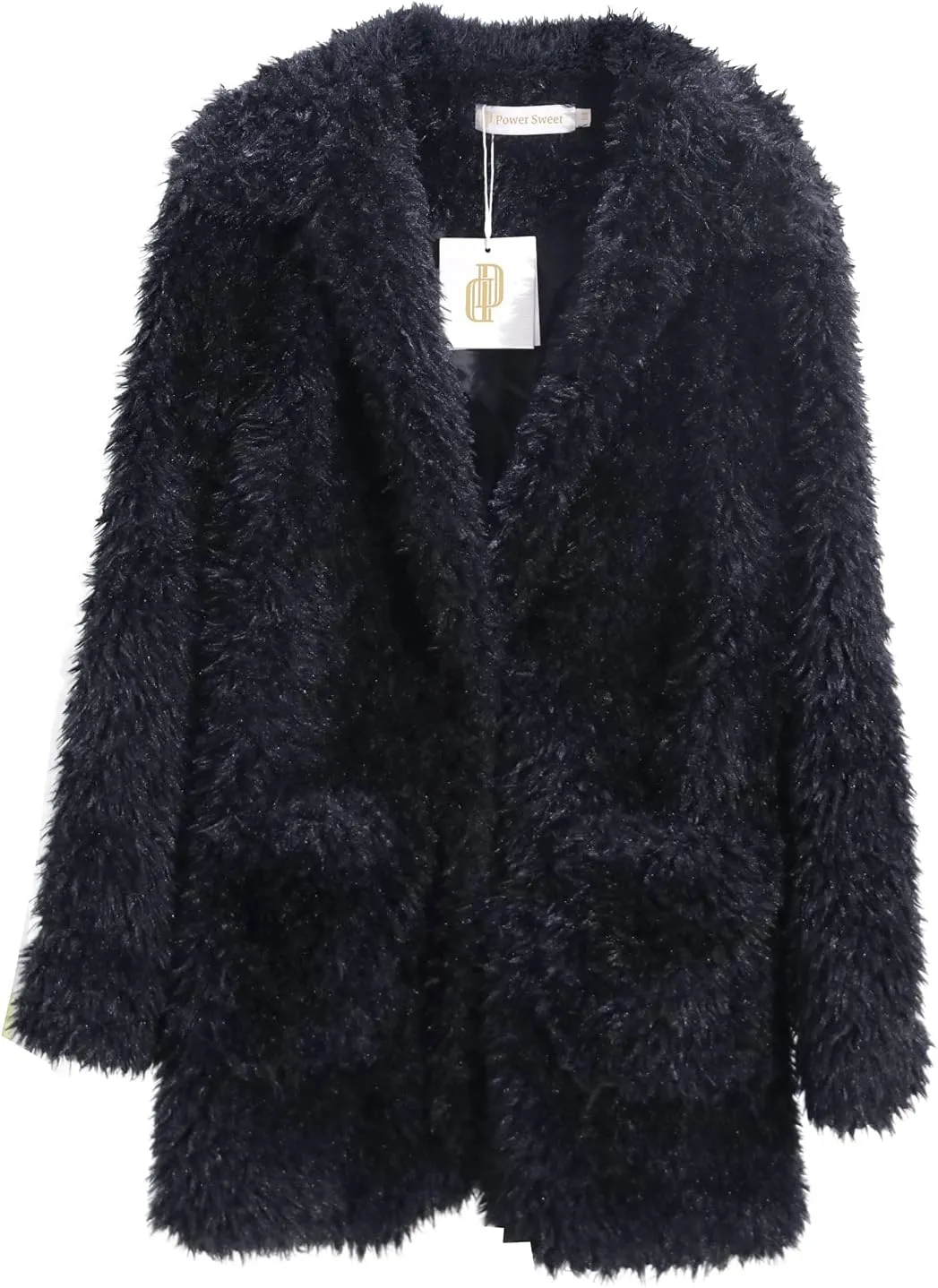SUGAR POISON Elegant Faux Fur Coat Women 2022 Autumn Winter Warm Open Front Jacket Cardigan Overcoat Casual Outerwear