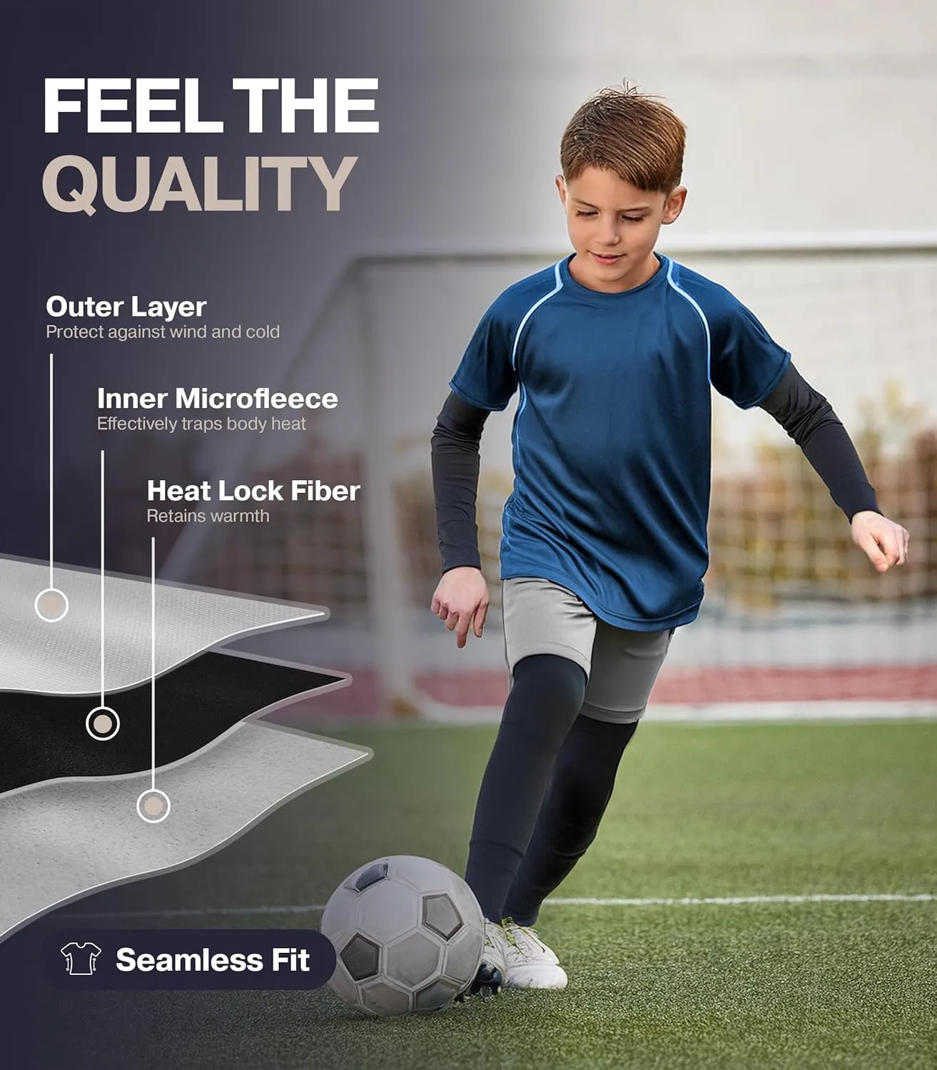 Thermajohn Thermal Underwear for Kids, Boys Thermal Underwear Set, Base Layers for Skiing, Long Johns for Boys Kids