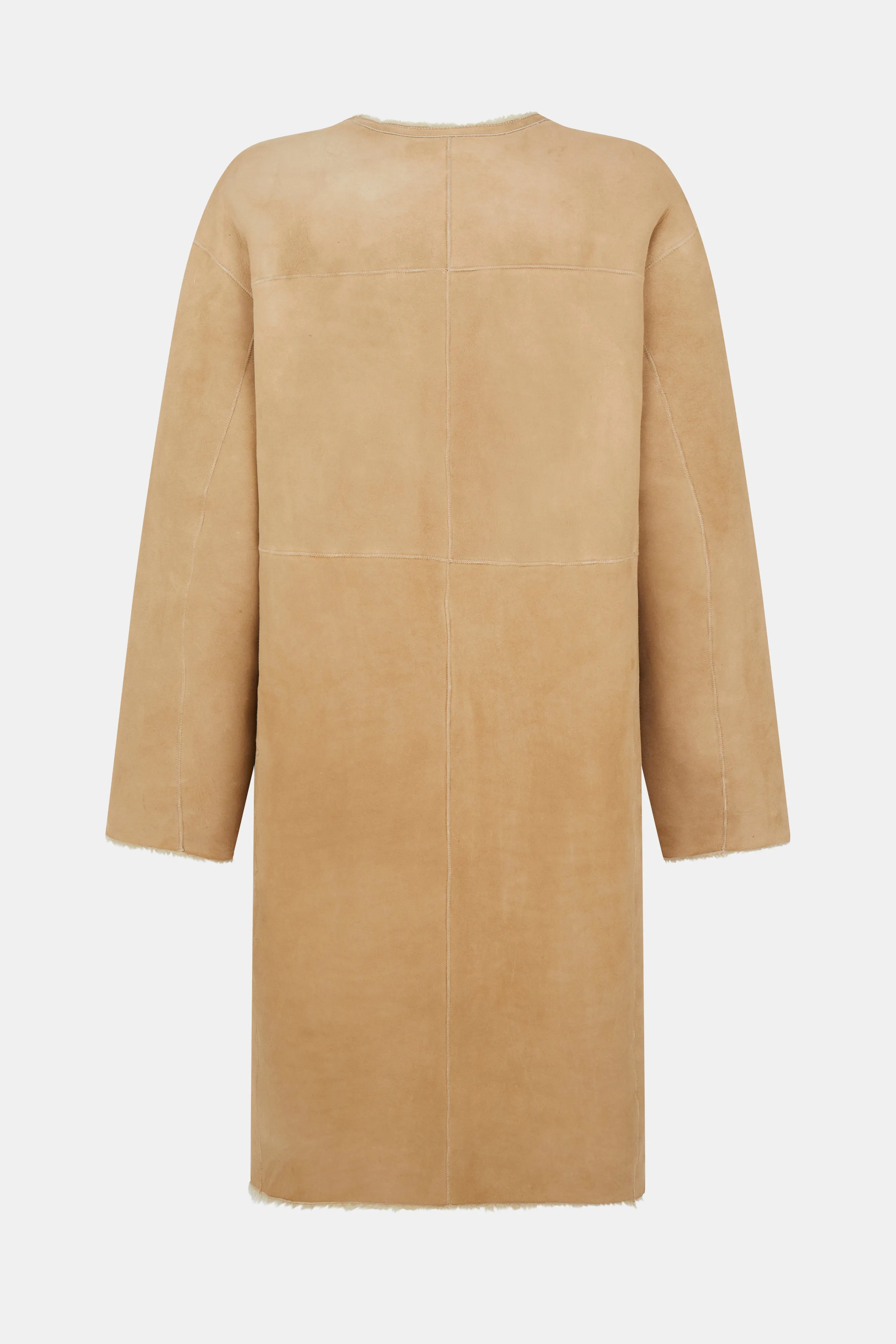 Vanilla Curly Shearling Reversible Coat