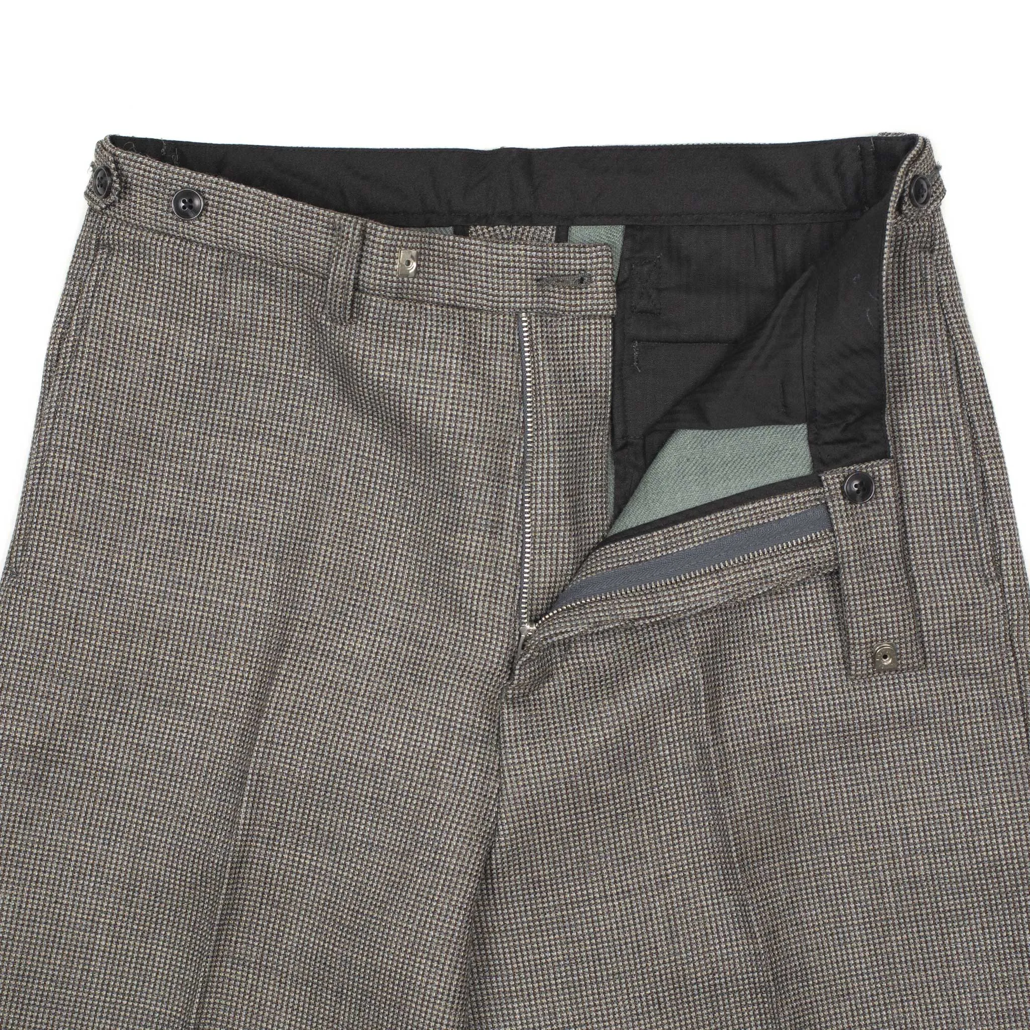 Wide flat front trousers in grey double-cloth twill (separates)