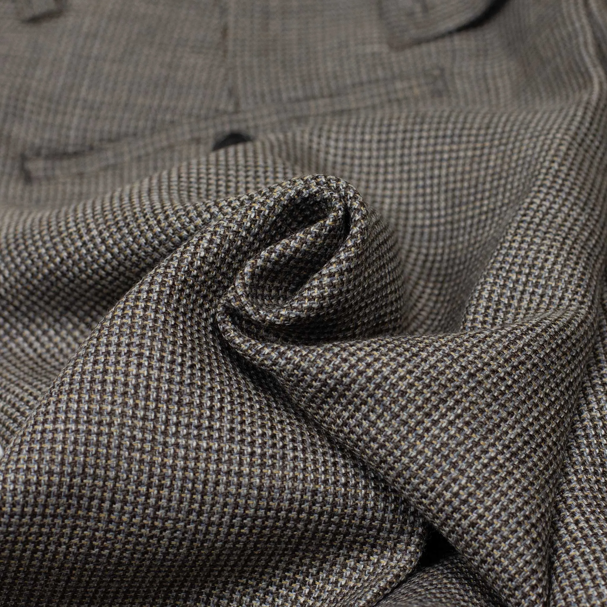 Wide flat front trousers in grey double-cloth twill (separates)