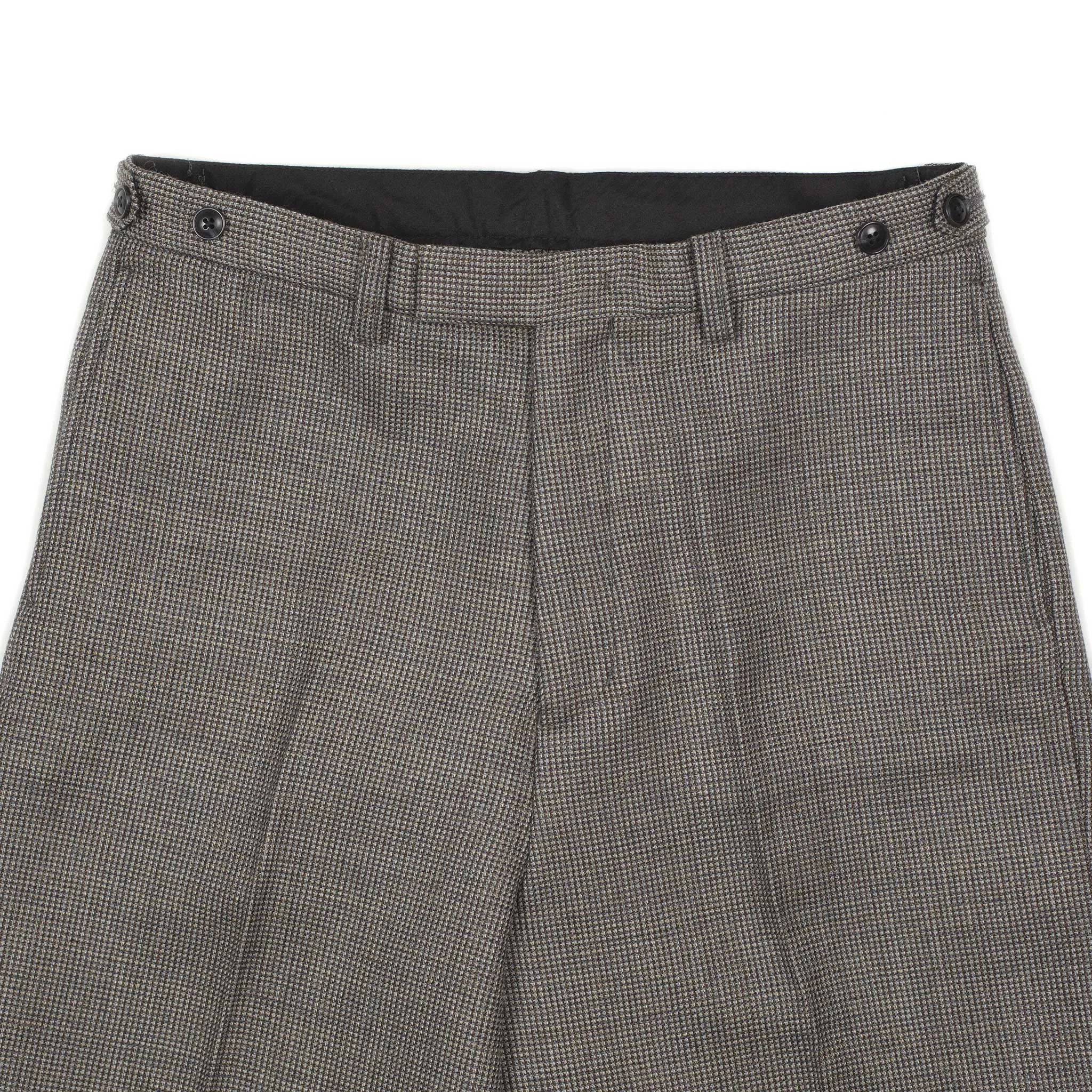 Wide flat front trousers in grey double-cloth twill (separates)
