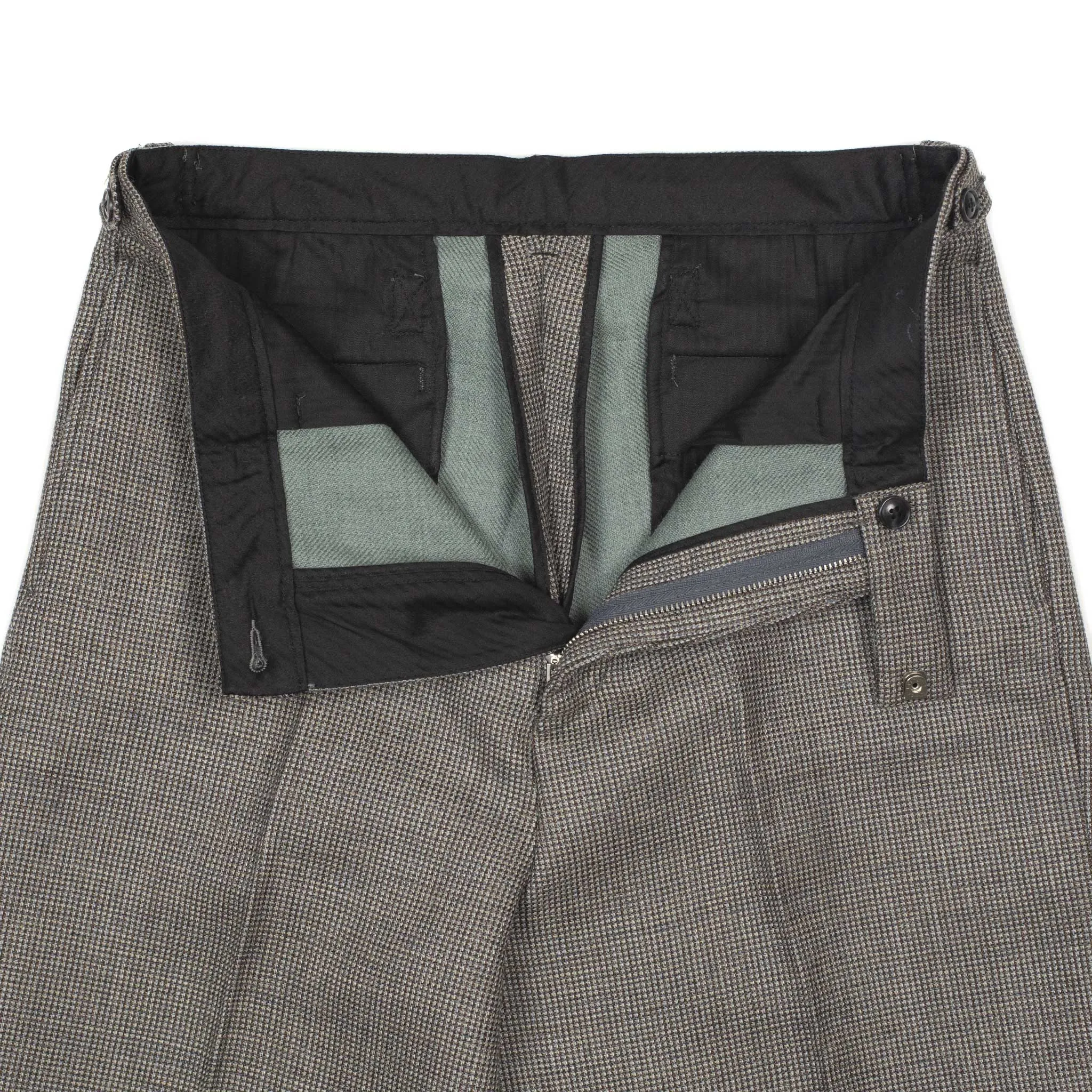 Wide flat front trousers in grey double-cloth twill (separates)
