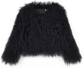 Women's Shaggy Faux Fur Outwear Coat Jacket Long Sleeve Warm Winter