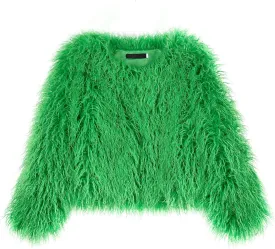 Women's Shaggy Faux Fur Outwear Coat Jacket Long Sleeve Warm Winter