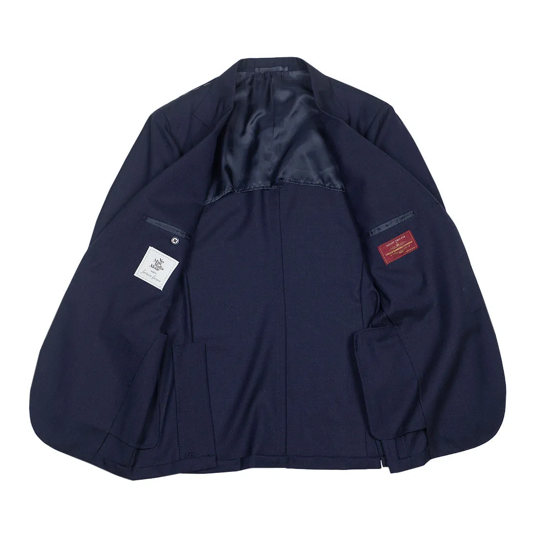 x Sartoria Carrara: Navy lightweight suit in Drapers "Ascot" 2-ply wool 8/9oz