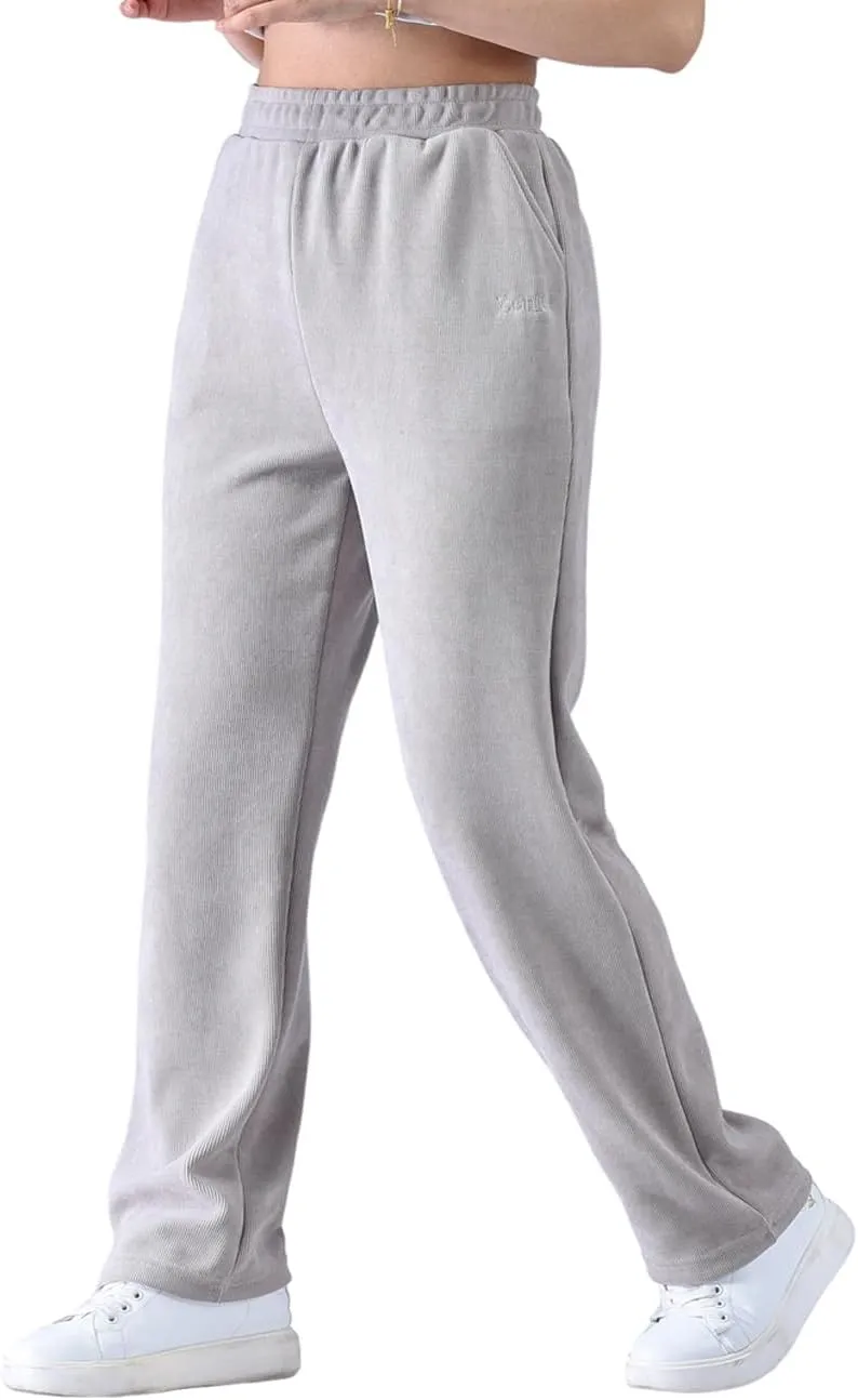 Zoulee Women's High Rise Utility Straight Leg Corduroy Drawstring Pants